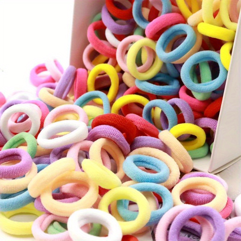200pcs Vibrant Colorful Elastic Hair Bands for Girls & Women - Small Rubber Ponytail Holders, Scrunchies & Hair Ties - Mixed Colors for Stylish Hairstyles & Everyday Use