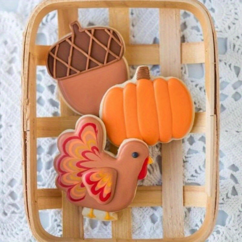 6pcs thanksgiving stainless steel cookie mold cake baking diy tool set   thanksgiving Product details 0