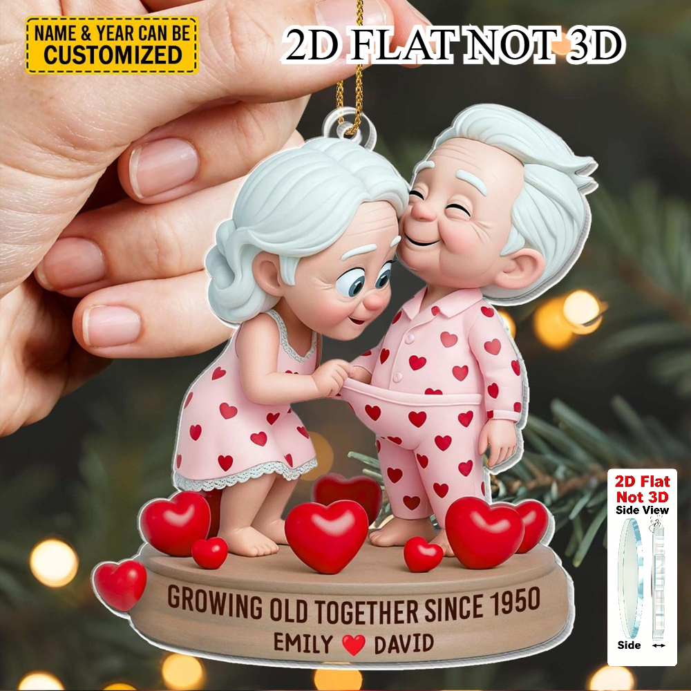 TEMU Couple Personalized Christmas Ornaments, Symbolizing "growing Old , " Personalized Santa Gifts, Romantic 2d Acrylic Christmas Tree Decorations,