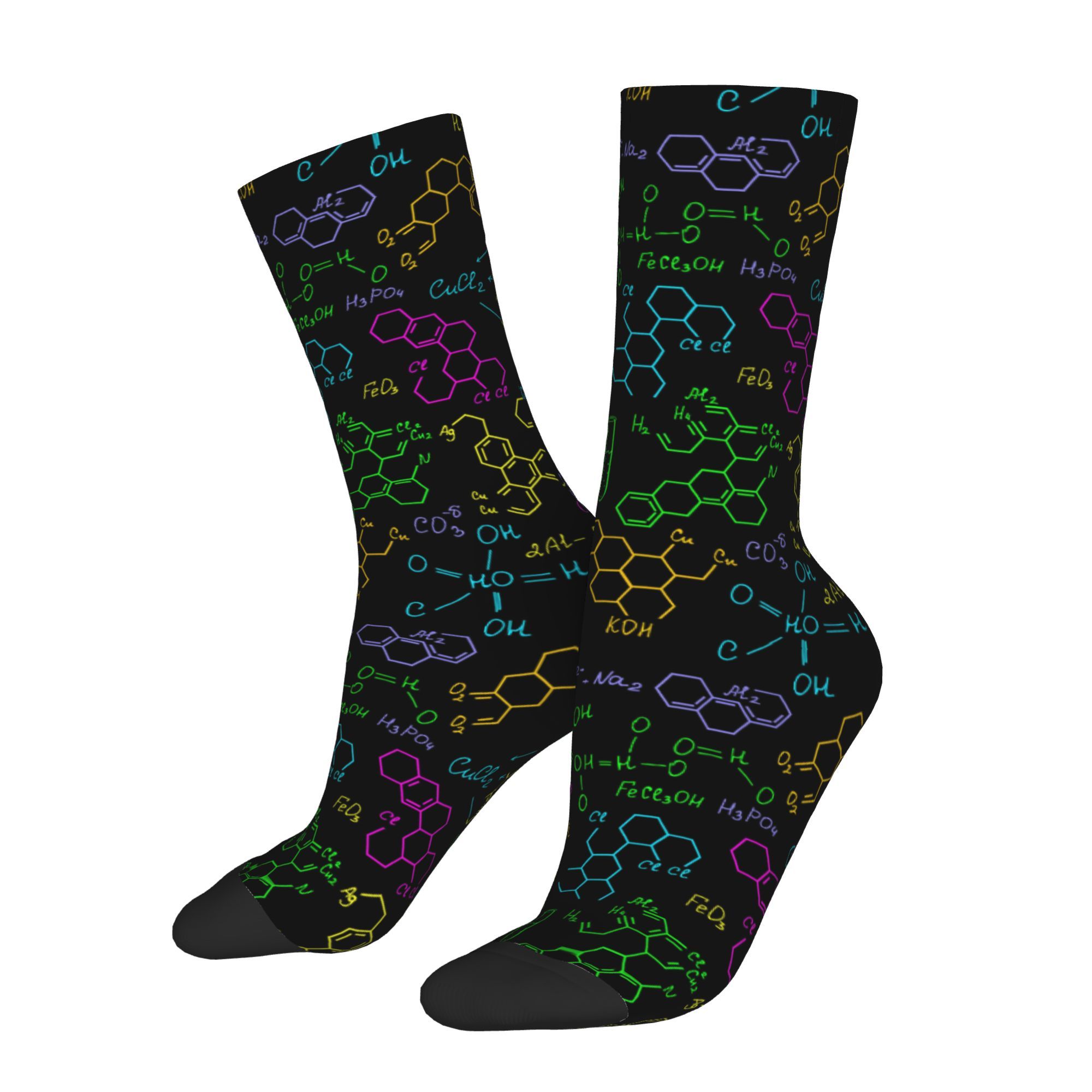TEMU 1 Pair Scientific Pattern With Chemistry Formulas Printed Men's Socks Novelty Sock