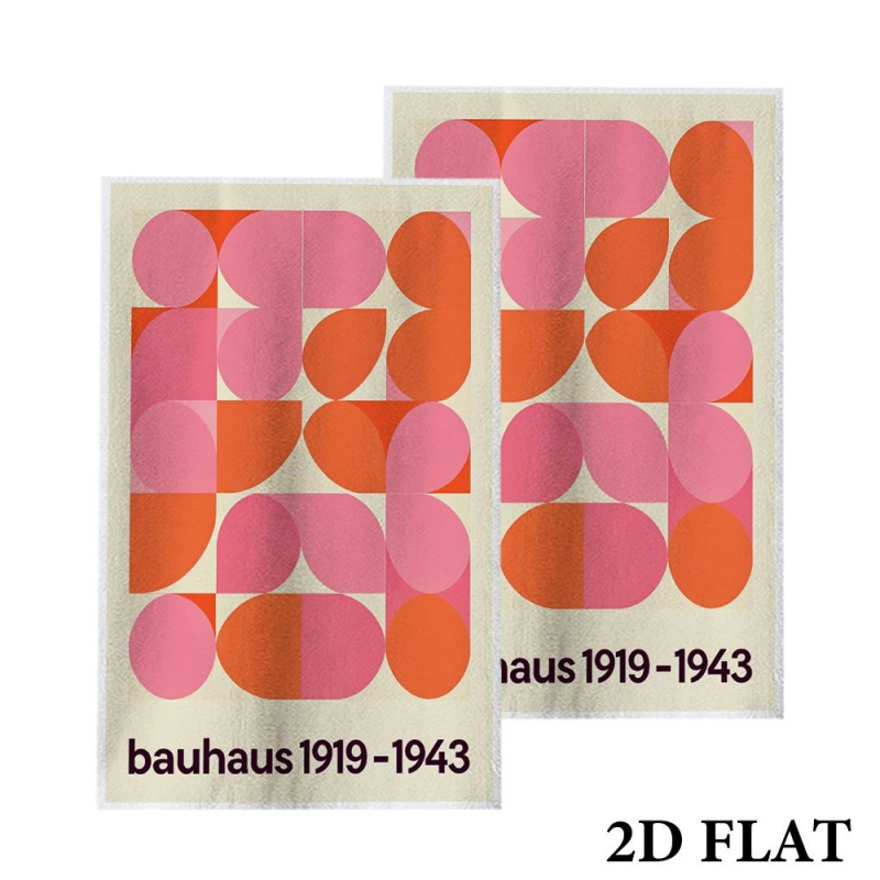 TEMU 2d Flat 2pcs Set Of Dish Towels, Orange And Pink Poster Text "baus 19", 16 X 24 Inches, Microfiber Material, Absorbent And Quick-drying,