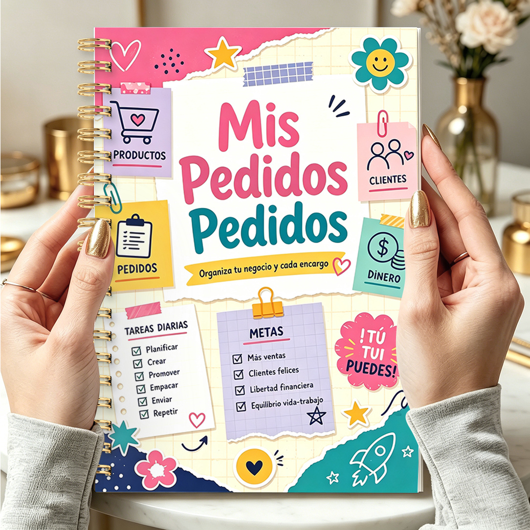 TEMU Libros de registro de órdenes de negocios versión española 1 pieza, collage de pegatinas de negocios, ilustración a cuadros, cuaderno