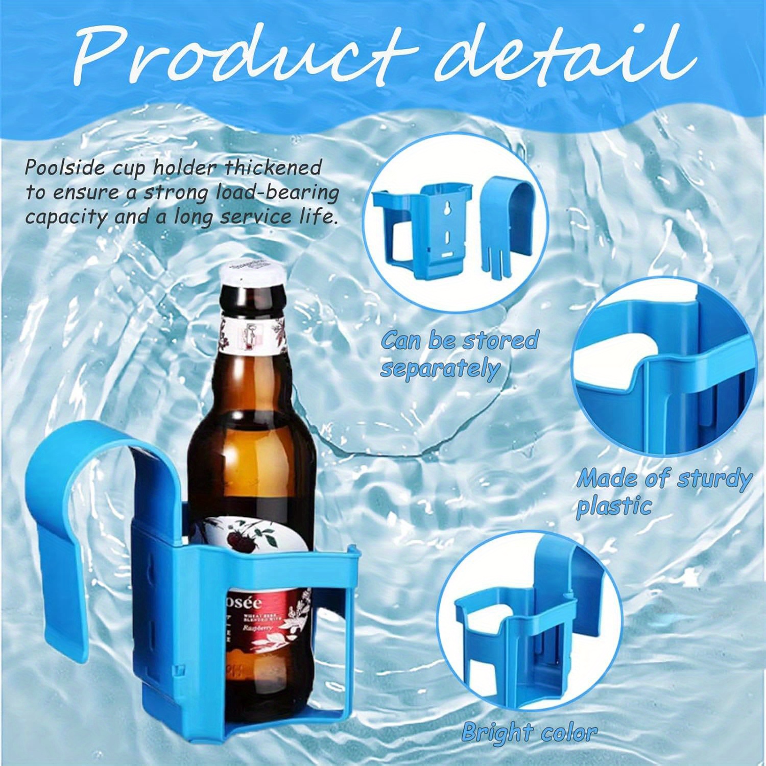 Lot de 4 Porte-gobelets pour Piscine,YSTP Accessoire de Piscine
