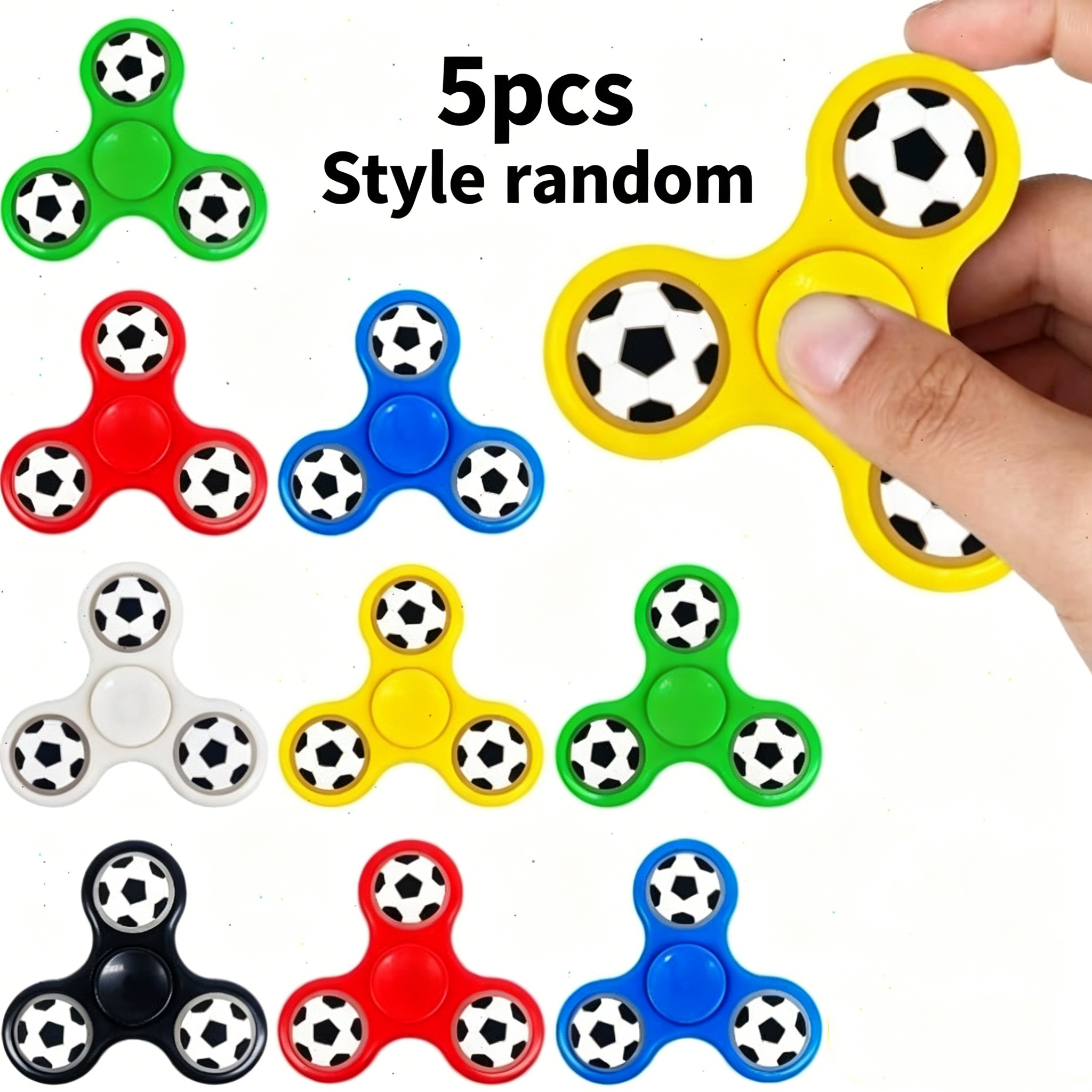 TEMU 5-pack Fidget Spinners Party Favors For Kids - Soccer And Spinners, Ideal For Birthday Goody Bag Fillers, Christmas Gifts, And Classroom Prizes,