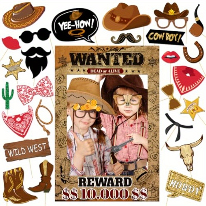 'My First Rodeo' Cowboy Cake Topper - 1st Birthday Decoration, Photo Booth Prop, Western Party