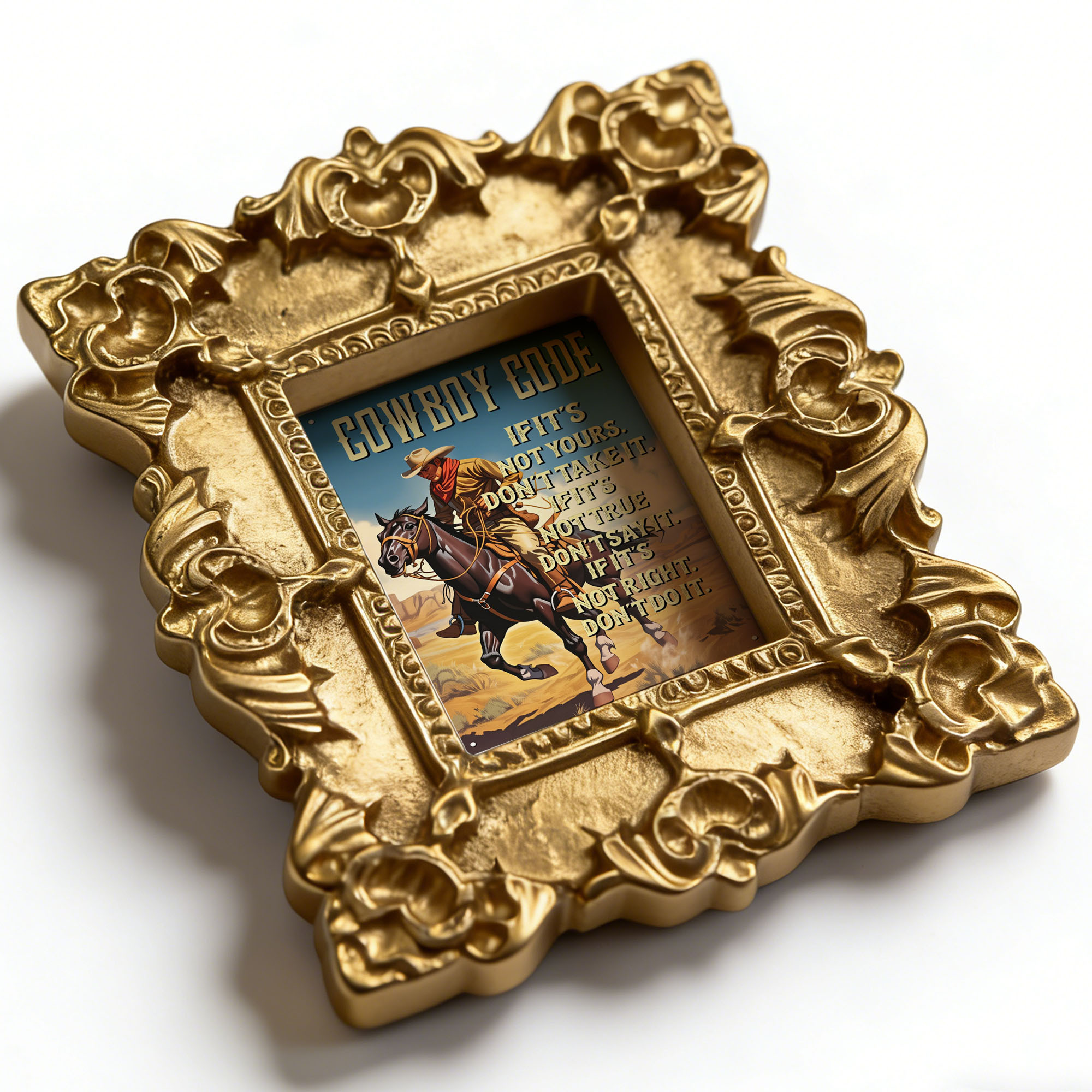 TEMU A Single Magnetic Fridge Magnet Featuring A Cowboy Riding A Horse, Designed With A Creative Western Theme. This Decorative Piece Adds A To Your