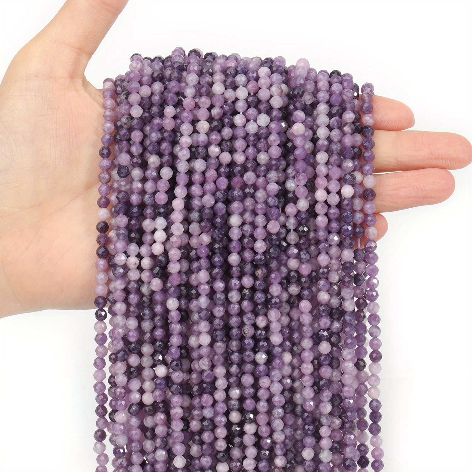 TEMU 2/ 3/ 4mm Natural Stone Amethyst Round Beads, Elegant Loose Beads, Suitable For Jewelry Making Bracelets, Necklaces, Earring Additions, Handmade