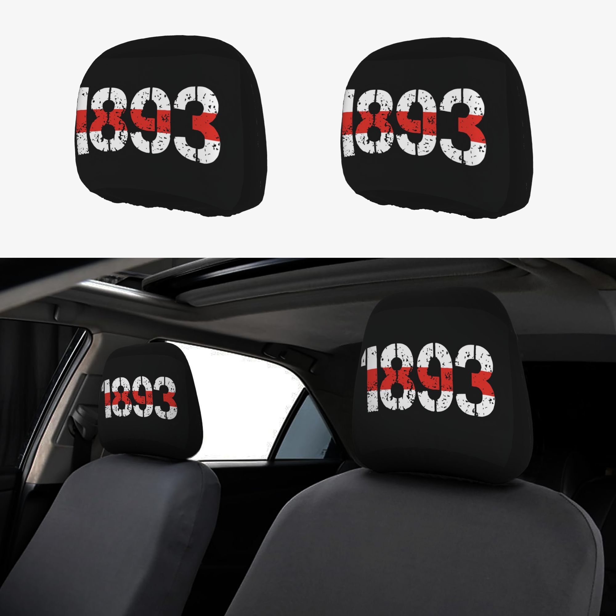 TEMU 2pcs Bad Cannstatt Car Headrest Covers, Protectors, Washable And Easy To Clean, , Suitable For , And Remove, Suitable For Long-distance Travel,