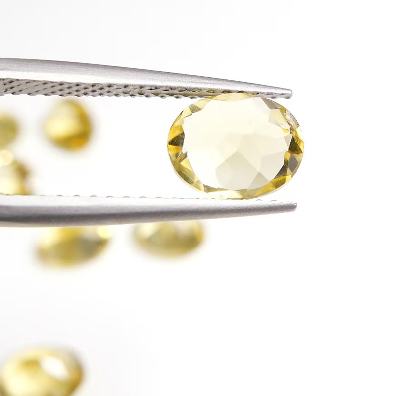 12x14mm Oval Citrine Cut Natural Yellow Crystal Faux Gemstone