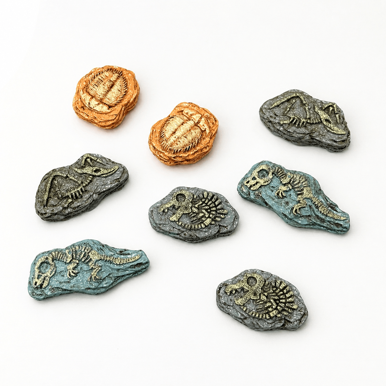 Image of Realistic Mini Paleontology Fossil Model Kit (8pcs) - Detailed Dinosaur Skeletons And For Museum Displays, Archaeological Sandboxes, And Hobby Diorama Additions