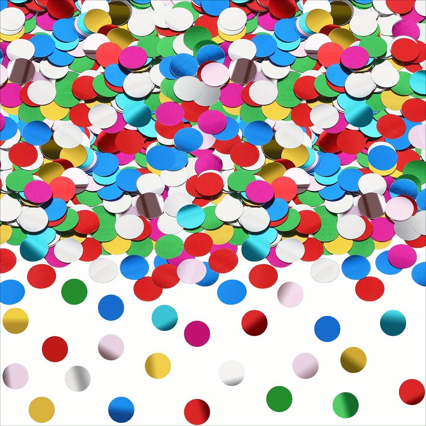 Image of 2700pcs Of Rainbow Metallic Foil Round Sequins - Multicolored Decorations, Suitable For Birthdays, Weddings, Showers, Festive Balloons, And Table Confetti (vibrant Round Sequins)