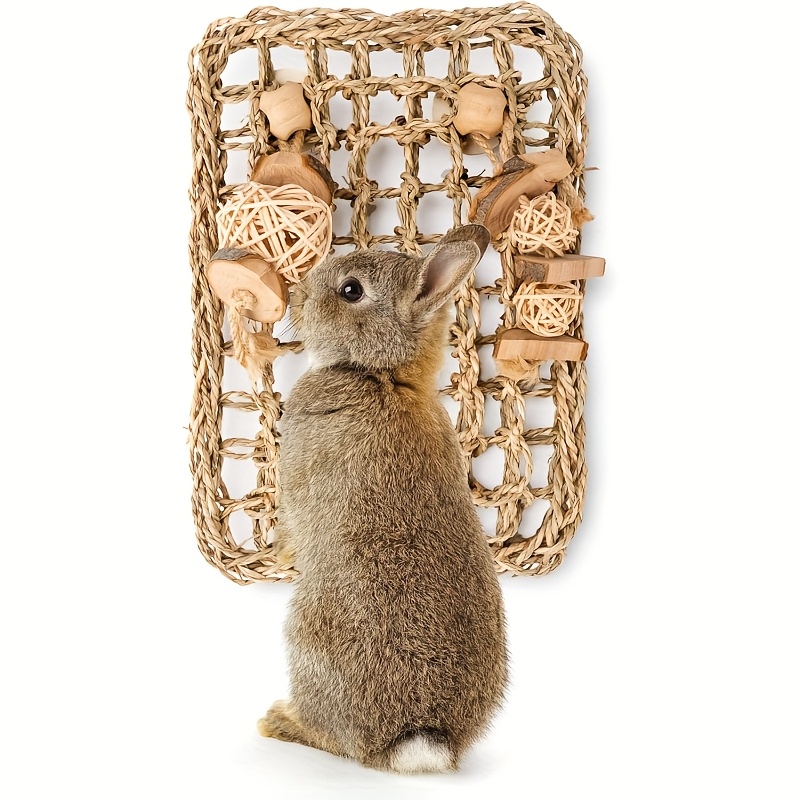 E-shop TJY Seegras mit hängenden Spielzeugen - Robuster Stoffschutz für Kaninchen, Meerschweinchen und andere Haustierbedarf, ohne Batterie