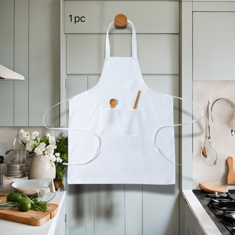 E-shop Schürze, Praktische Arbeits-Schürze, Material, Unifarben mit Doppelten , Premium und Langlebig, Geeignet zum Kochen, Reinigen und Basteln -