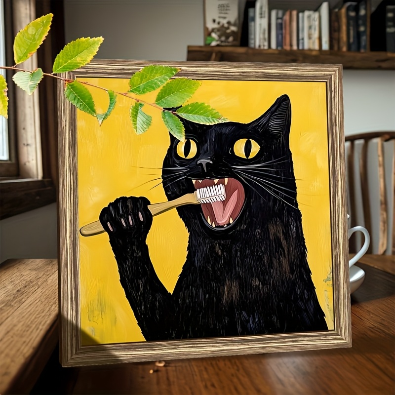 TEMU 1pc Country Farmhouse Wall Art - Black Wooden Wall Decor, Modern Artificial Wood Design Suitable For Home, Cafe, Bathroom | Unique