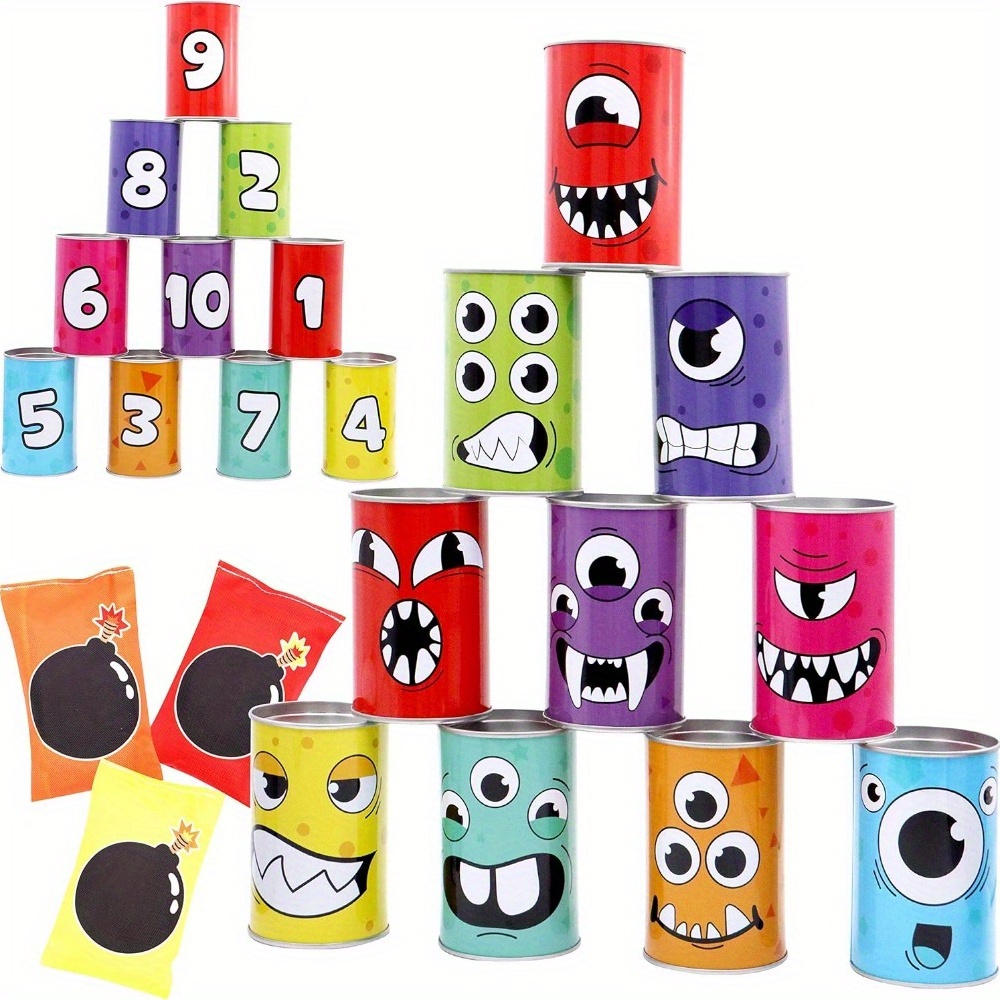 TEMU 13pcs Carnival Bean Bag Toss, Can Game Set, Holiday And Birthday For Party Games, Outdoor Lawn Yard Activity For Party Favors, Easter Egg Hunt