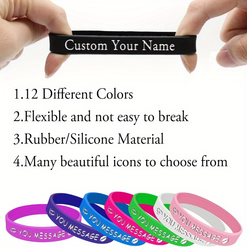 77pcs Custom Silicone Bracelets, Gift for Her