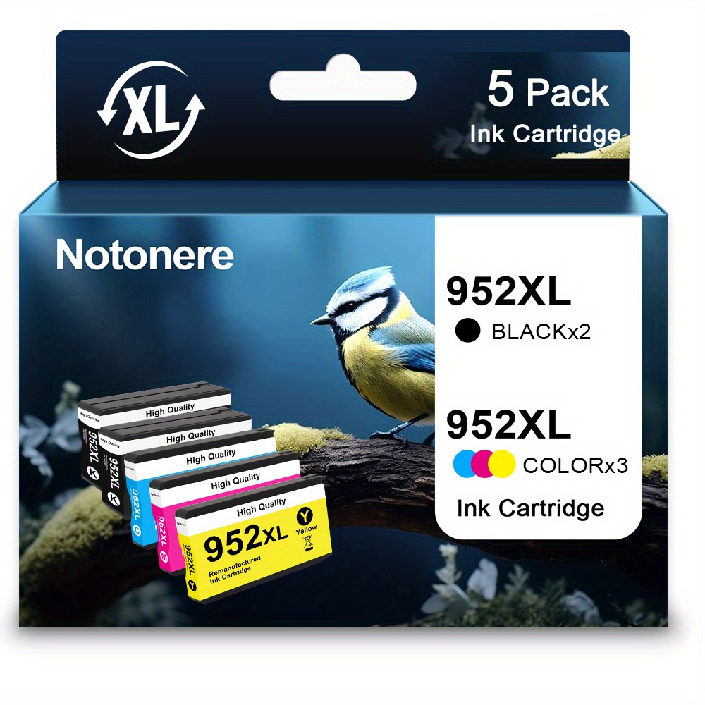 TEMU 5-pack For Ink Cartridge (black//magenta/yellow) - Compatible With Pro 7720, 7740, 8730, 8740, 8710, 8210, 8720 Printers - Replacement For 952/