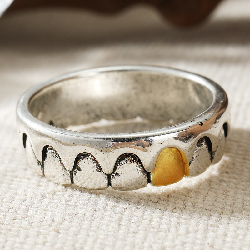 Ladies' Vintage Patchwork Ring, Personalized Design for Daily Wear
