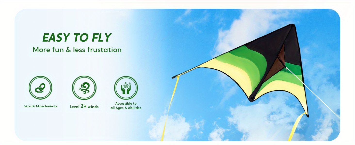 SYNCFUN Large Delta Kite Gradient-Easy to Fly for Youngsters and Adults, Beach Kite with 328ft String for Outdoor Games and Activities