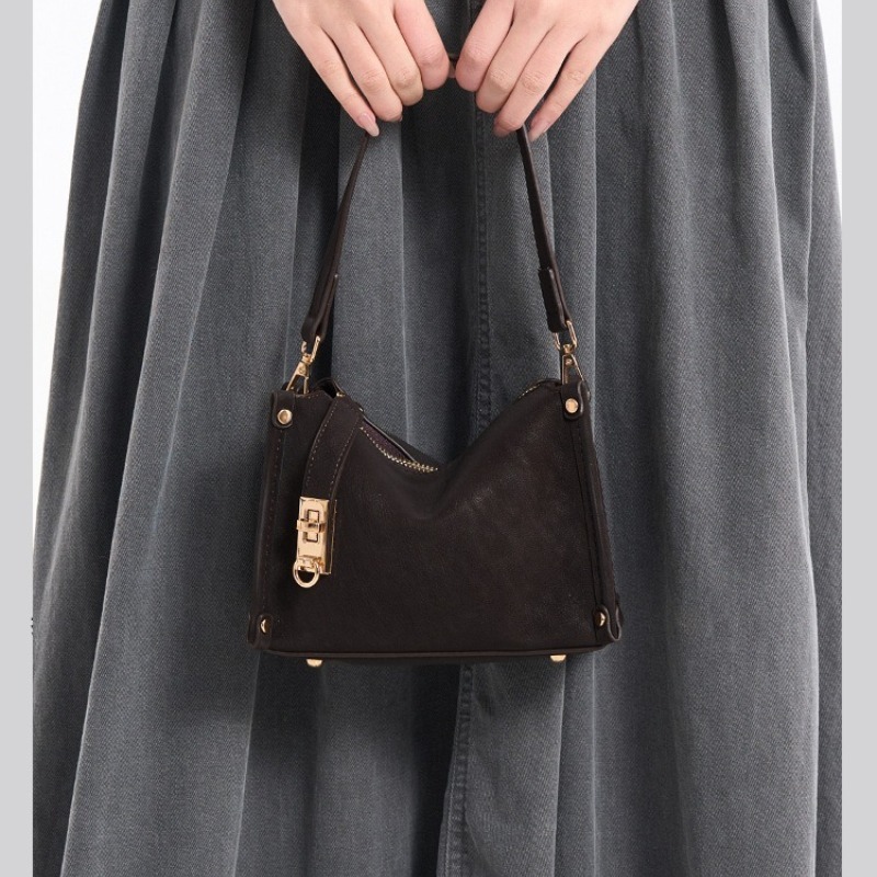 Retro Cowhide Texture Crossbody Bag For Women Casual Tote Bag_voghion.com