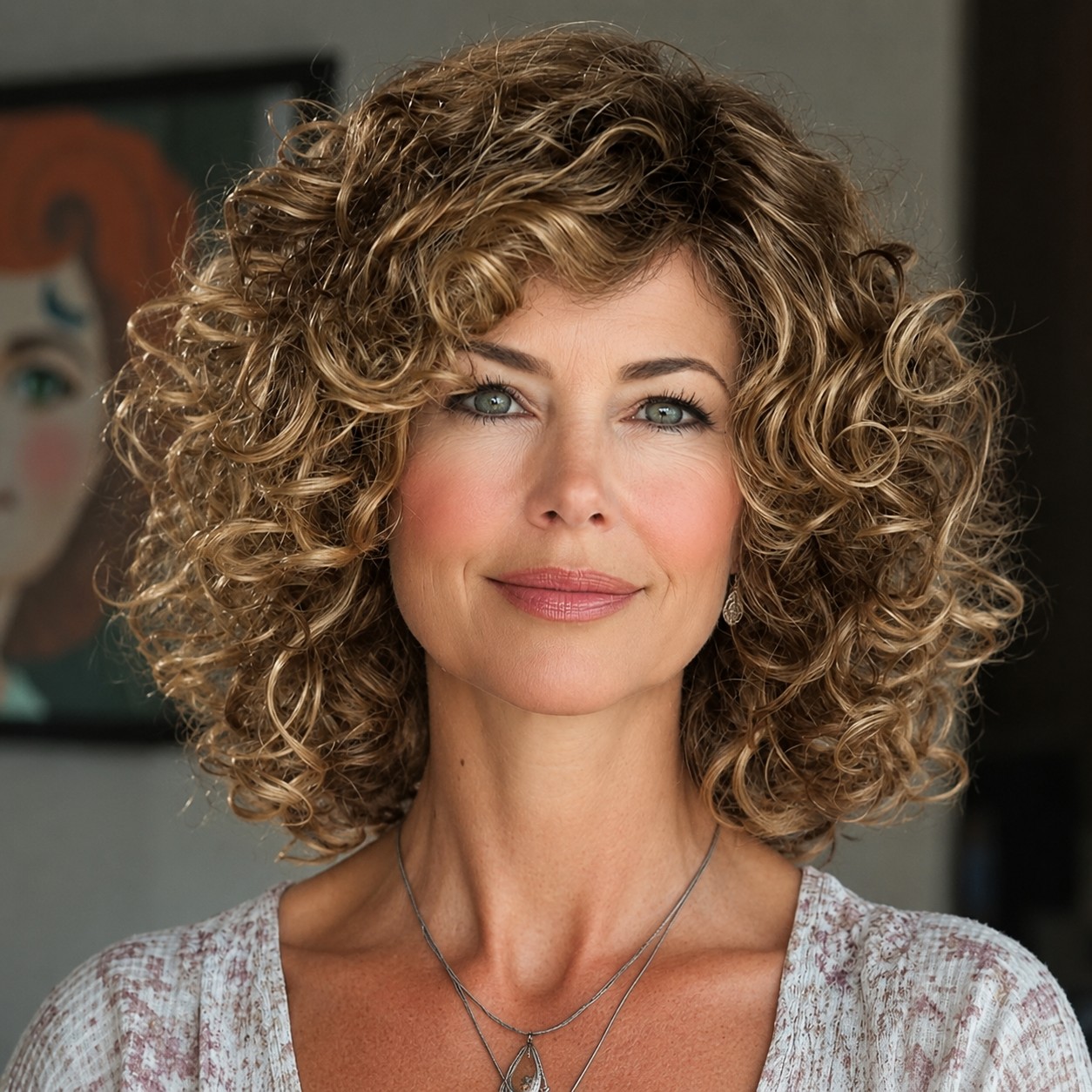 TEMU Women's Short Curly Wig With Bangs- 10-inch Side-part Loose Wave Synthetic Wig With Adjustable - Heat-resistant "salt And Pepper" Wig For