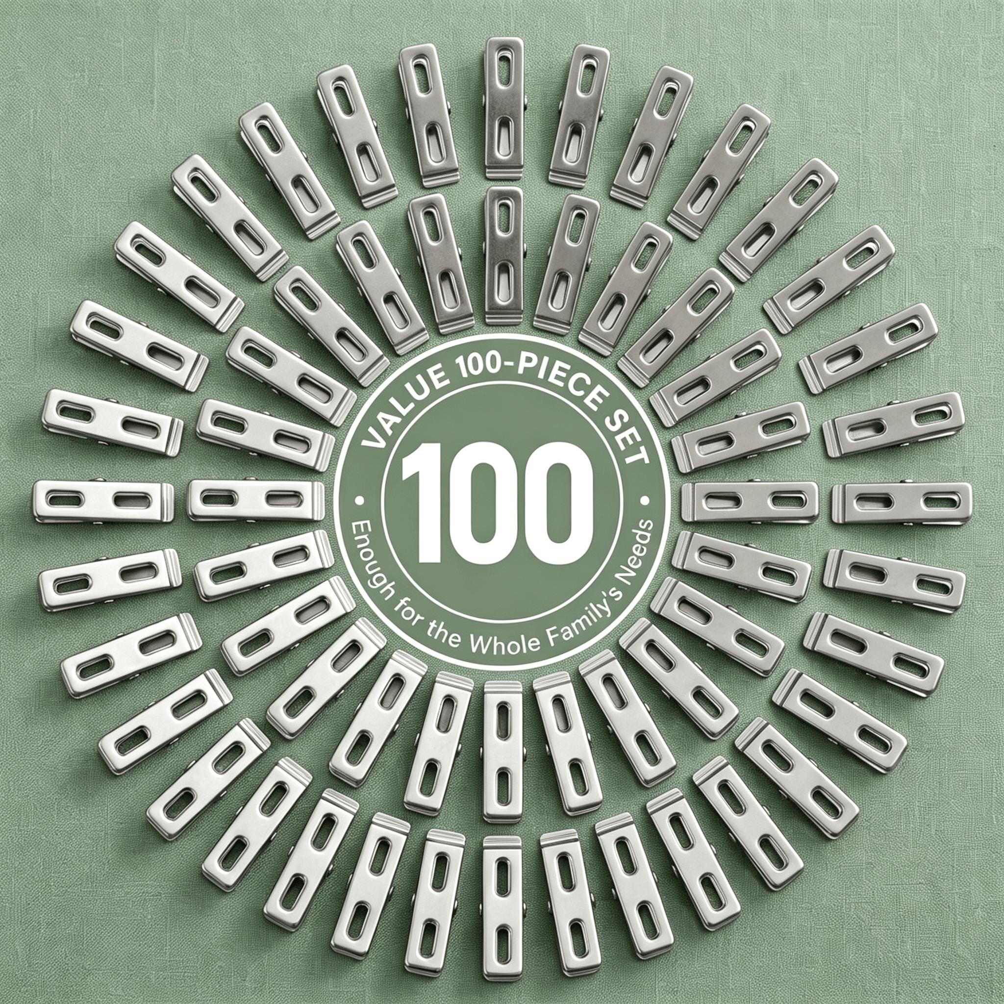 TEMU 100 Stück strapazierfähige Wäscheklammern aus Edelstahl – rutschfeste, rostfreie Klammern für Wäsche, Pflanzen & DIY-Projekte | Langlebiges
