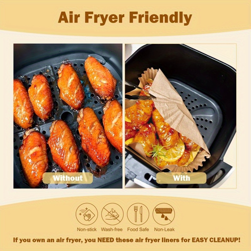 200pcs 8 air fryer liner square baking parchment paper airfryer linersunbleached disposable nonstick nonleak nonwashing air fryer paper liner for 58   fryer basket, air fryer liners disposable, disposable air fryer liners, air fryer liners extra large, air fryer liners non stick, air fryer paper liners disposable, disposable cooking, kitchen essentials, nonstick surface, square liners, unbleached paper, nonwashing liners, baking sheets, home cooks, meal preppers Product details 2