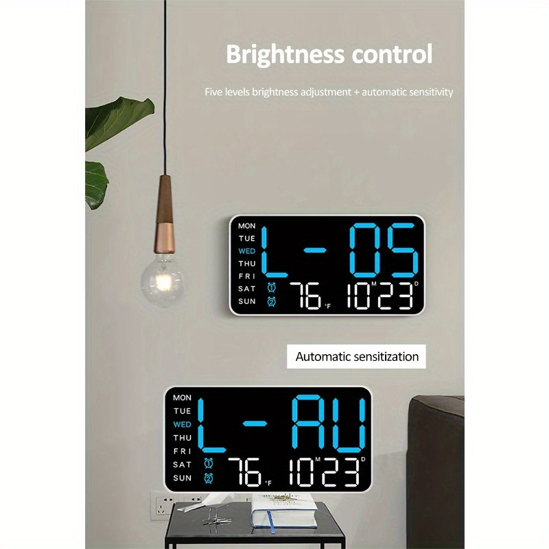 大型ledディスプレイデジタル壁掛け時計 音声操作対応 usb電源