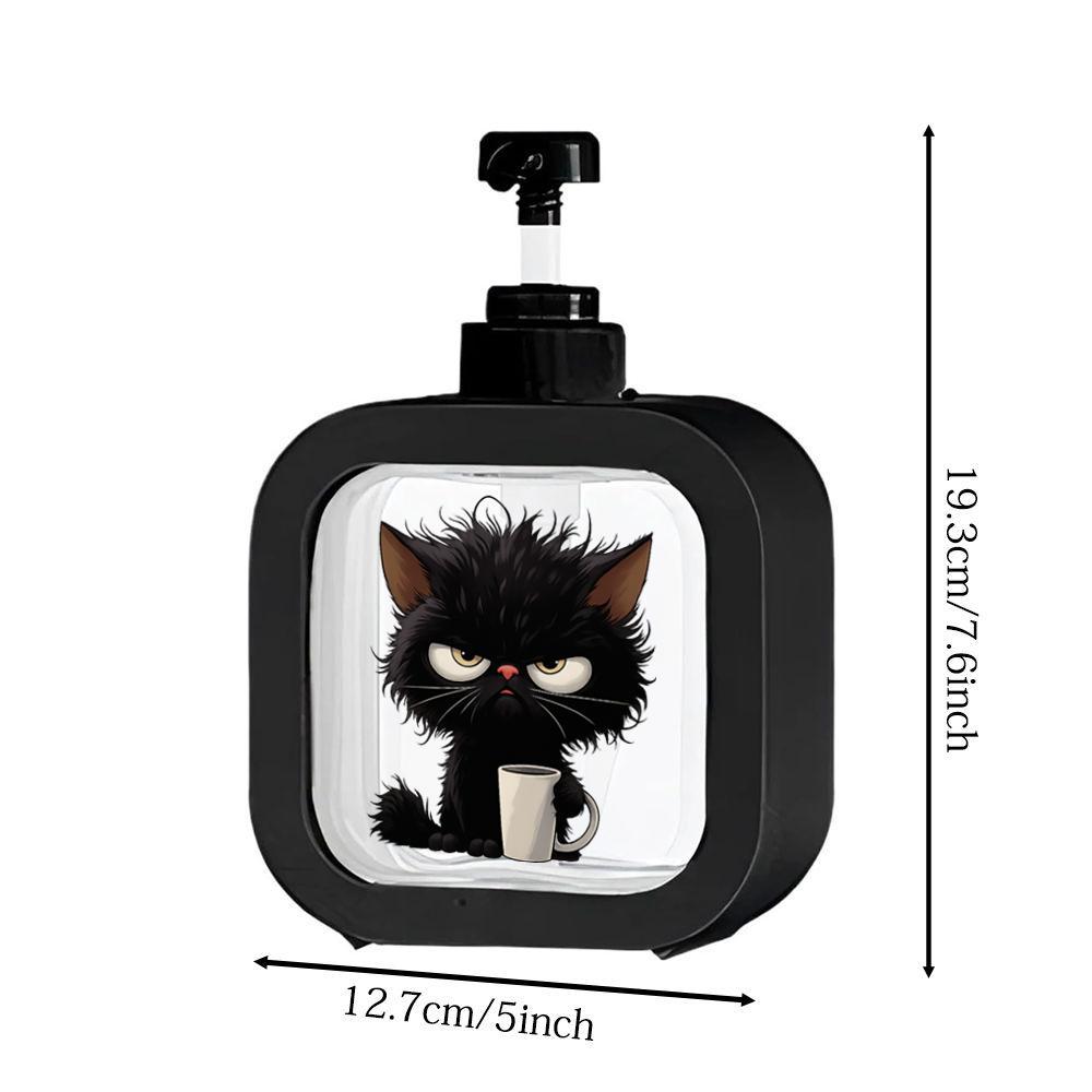 TEMU Black Feline And A White Cup Featuring Hand Soap Adorable Dispenser, Perfect For Kitchen Sink Essentials And Bathroom Decoration