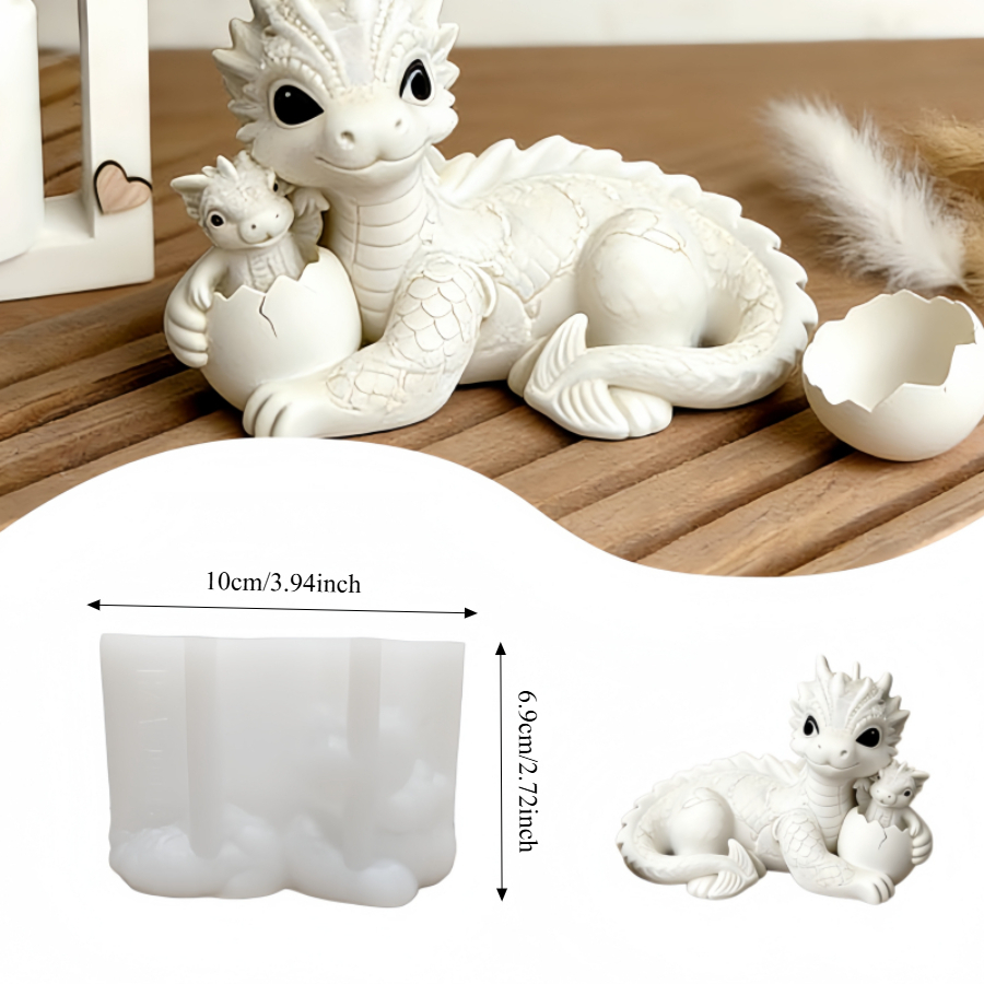 E-shop Niedliche Drachen und Mutterdrachen Harz Silikonformen, leicht zu entformen, weiche, langlebige, wiederverwendbare Formen für Basteln,
