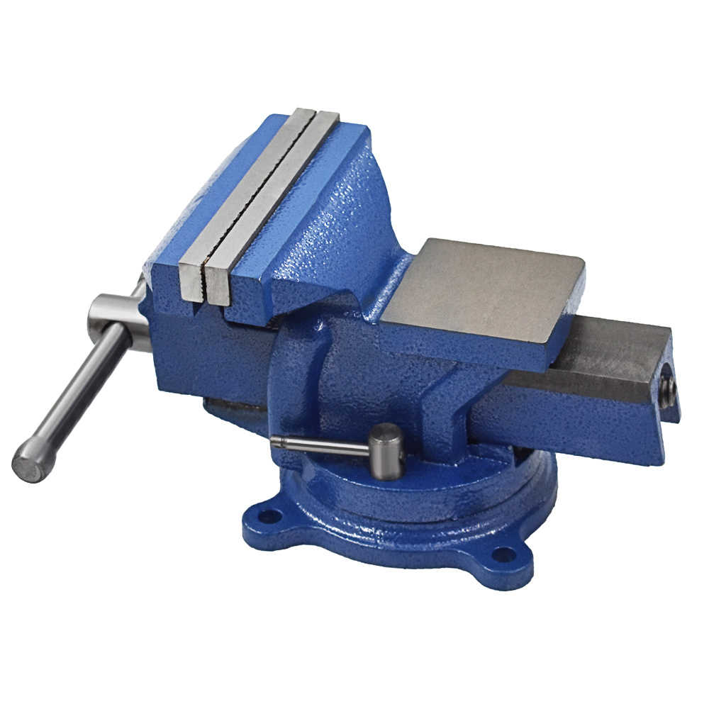 

1pc Heavy-duty 5" Bench Vise, Alloy Material, Swivel Base, Locking Mechanism For Crafting, Painting, Sculpting, Modeling, Electronics Soldering, Woodworking, And Fishing Tackle