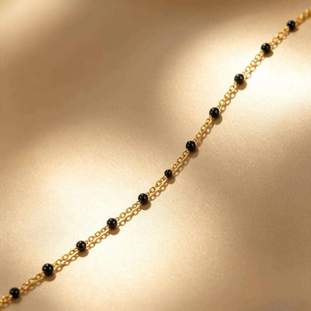 Women's 18K Golden Plated Drip Bead Necklace, Layered Design