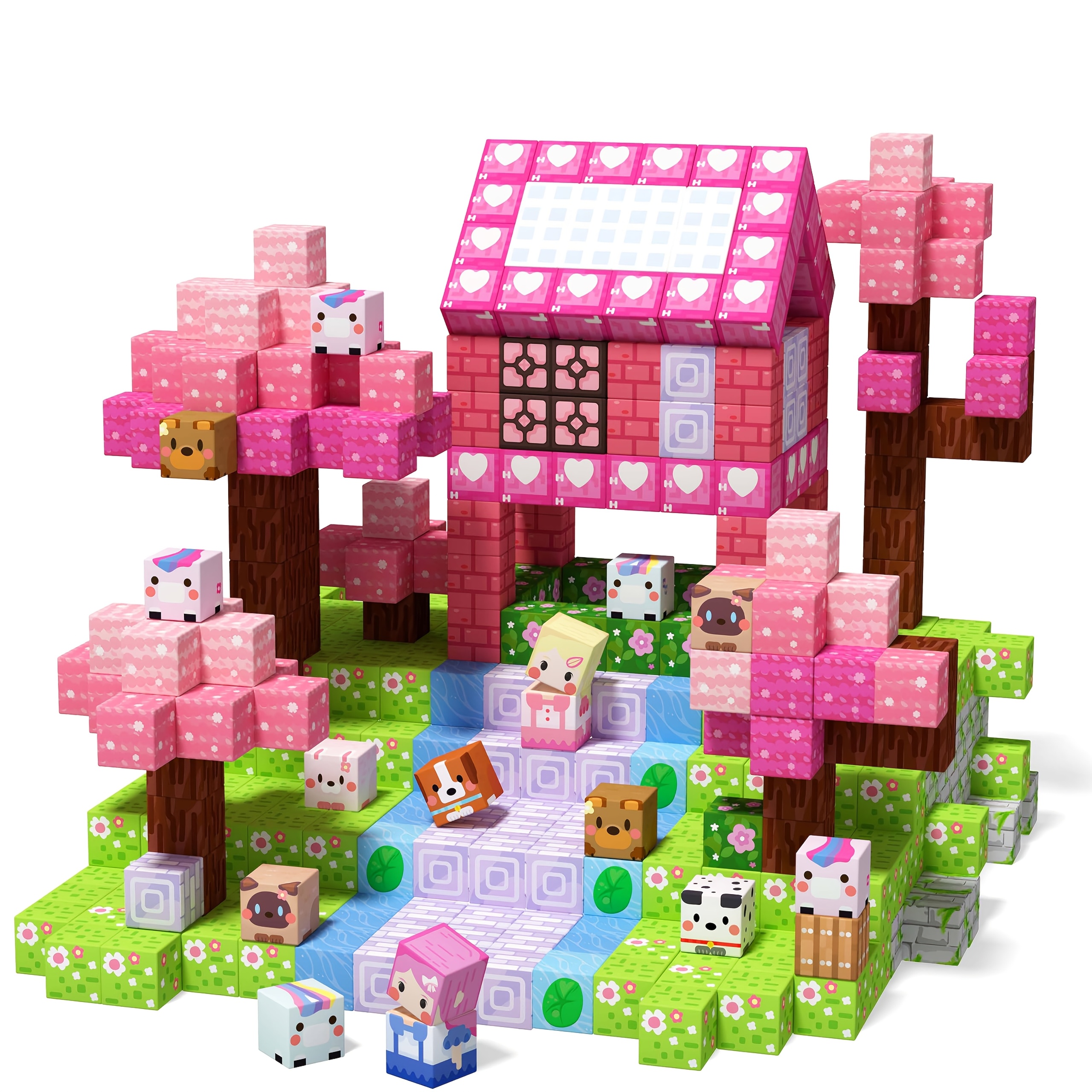 Image of 100pcs Magnetic Building Blocks Children's Toys, Suitable For Girls Aged 3 And Above, Upgraded Stem Sensory Gift, Princess Magnet Game, Educational Toys For