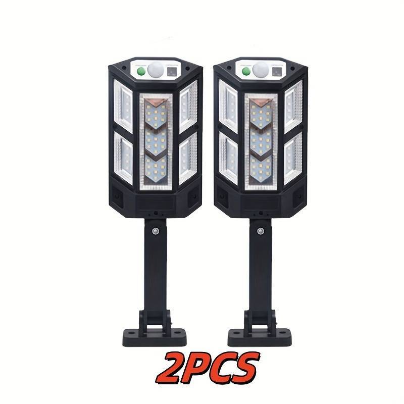 TEMU 1/2pcs Solar Street Lights Outdoor 43led, Solar Lights Outdoor, Solar Lights Dusk To Dawn, Solar Led Lights With Motion Sensor, For Outside