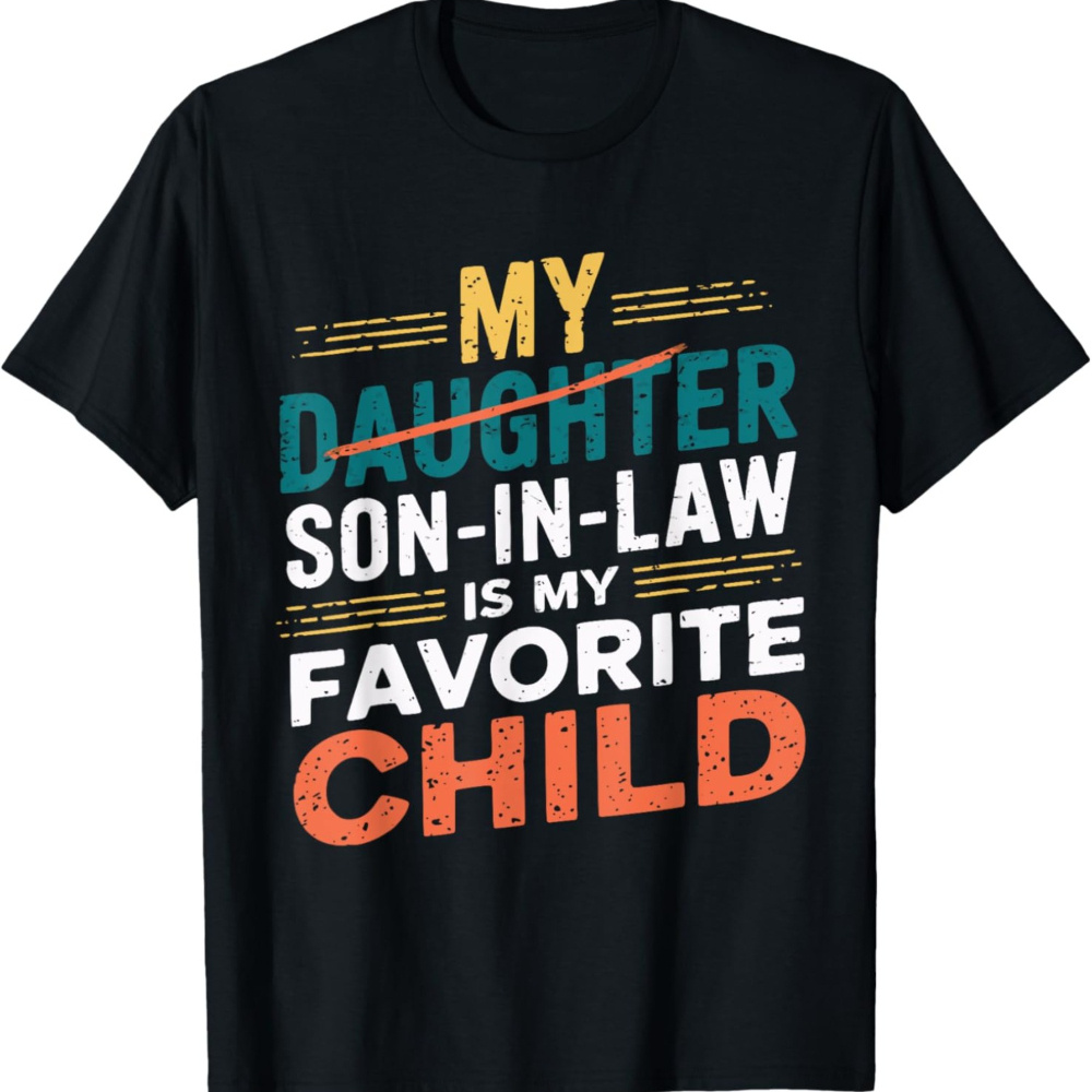 

My Son In Law Is Child Print T-shirts, 1pc Men's Casual T Shirts Funny Mens Christmas Gifts, Casual 100% Cotton Short-sleeved T-shirt, Breathable Sports Fashion Mens Tee Round Neck Pullover T-shirt