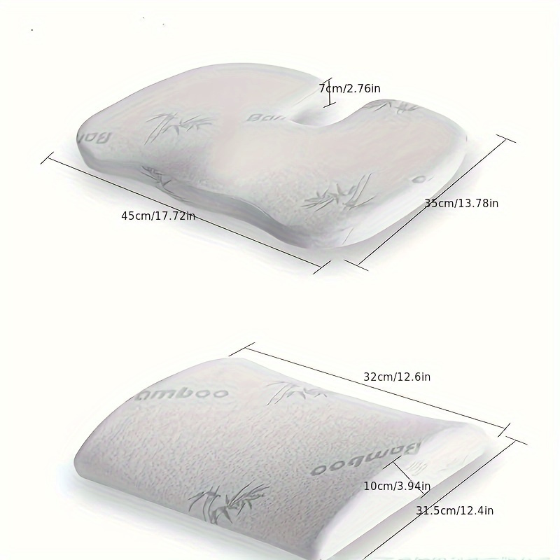 seat cushion with lumbar pad seat cushion lumbar support set polyester comfortable chair cushion   breathable sweatproof for office home black Product details 2