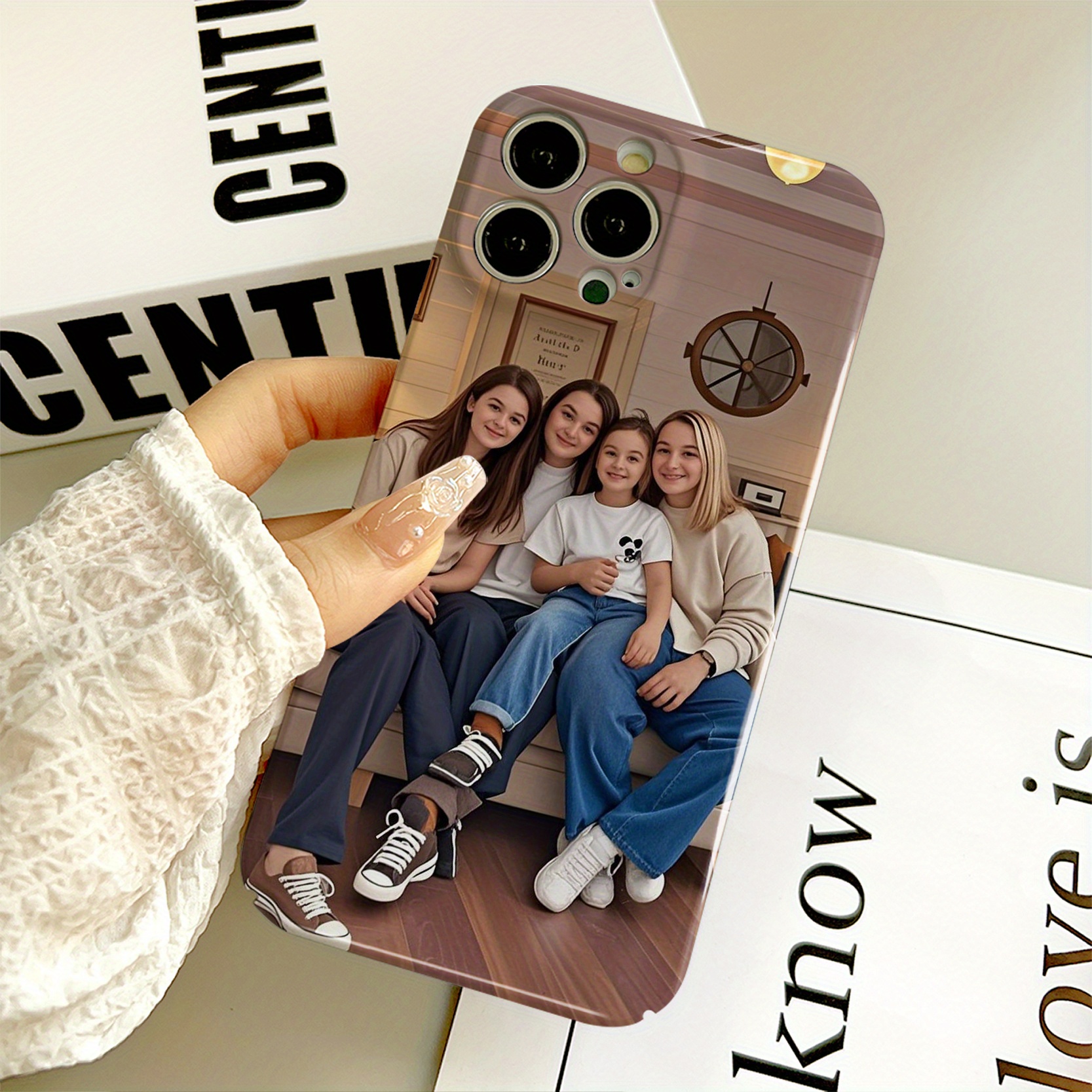TEMU 1pc Customized Diy Phone Case Photo Frame Poster Gift Print China Style Scratch-resistant Black Case For Iphone 16 15 14 12 13 11 Pro Max - Best