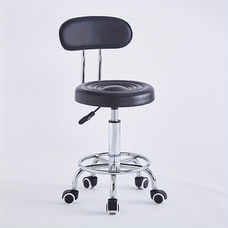 Taburete Hidráulico Ajustable para Salón de Belleza con Respaldo, Ruedas Giratorias de 360 Grados, Ideal para Terapeutas, Peluquería, Masajes, Arte de Uñas, Tatuajes, etc