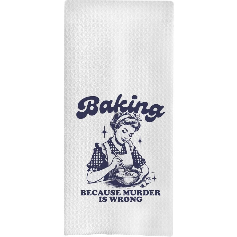 

1pc 18x26inches Car Towels Colored Funny Baking Kitchen Towels Baking Murder Is Decorative Tea Towels For Dish Towels For Kitchen Funny Kitchen Decor Funny Hand Towels For Kitchen A Gift