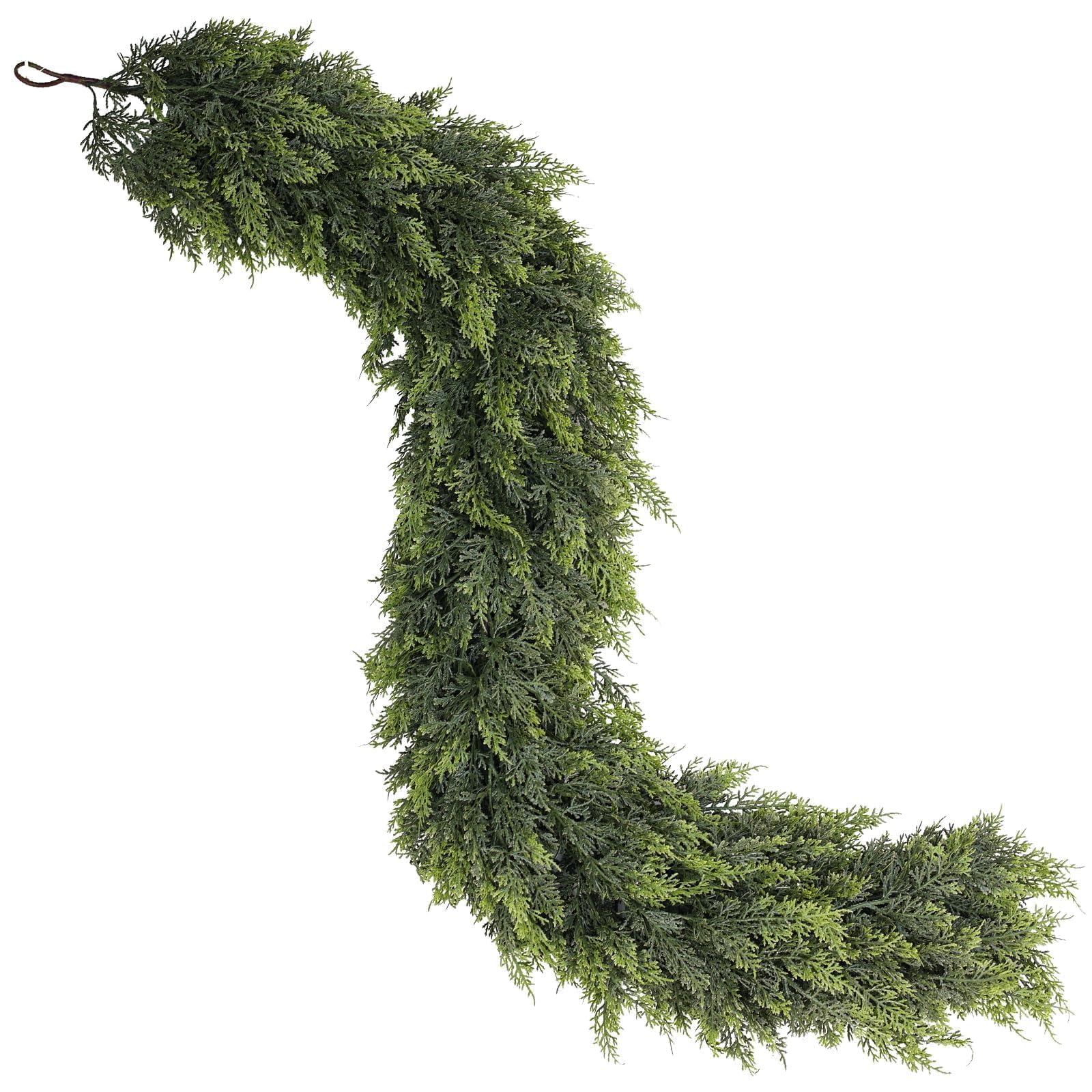 TEMU Soft Textured Cedar Garland For Fireplace (1pc) - Artificial Christmas Garlands Realistic Faux Greenery Fake Pine Needles Garland For Holiday,