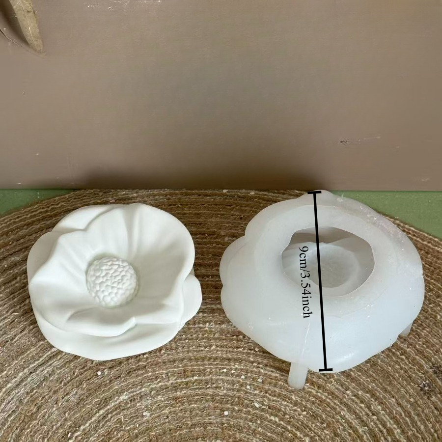 Poppy Silicone Plaster Mold Decoration Ornament Garden Horticultural Decoration Resin Liquid Mold Casting