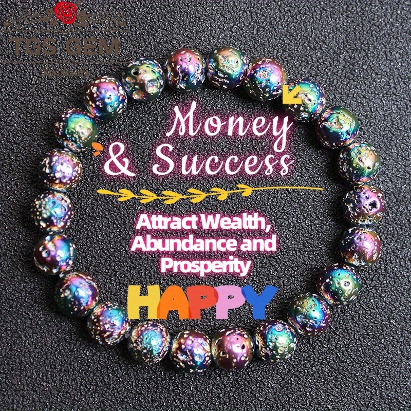 TEMU 1 Handmade Natural Stone Wealth Bracelet, A Bracelet For Couples As A Birthday Gift For Men And Women, A Fashionable Outfit For Christmas, Teacher's Day,, Father's Day Gifts