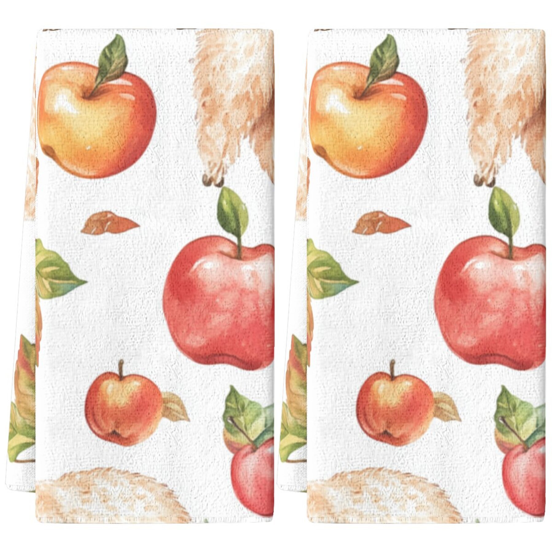 [2pcs alpaca print dish towels] 2-pack modern   & alpaca print dish towels, polyester woven rectangular kitchen towels, hand wash only, floral theme for home & kitchen decor, ideal for housewarming gifts details 0