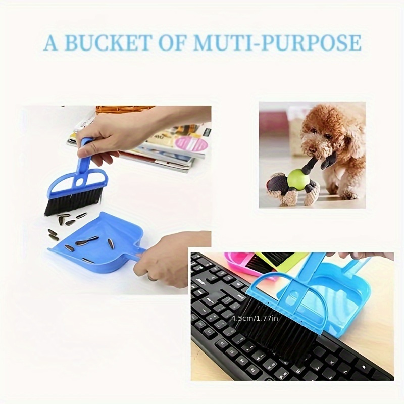 2pcs mini broom and dustpan cleaning brush set hard bristle with dustpan pet supplies handheld cleaning kit portable durable no charge required Product details 4
