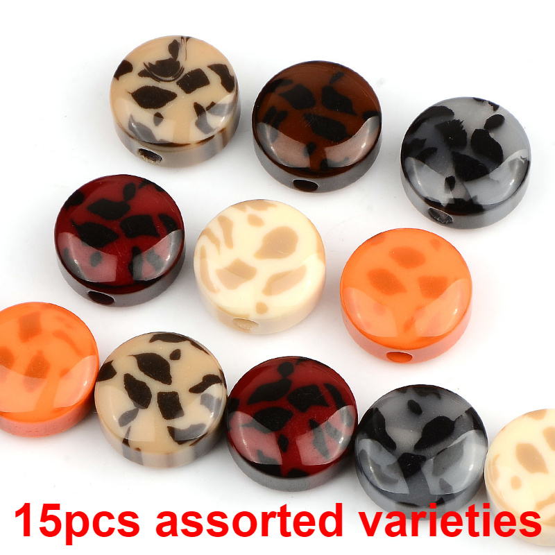 TEMU 15pcs Large 2cm Acrylic Beads - Random Pastel & Vibrant Colors With Large 0.4mm Hole For Making, Bracelets, Necklaces, Earrings, Phone Chains -