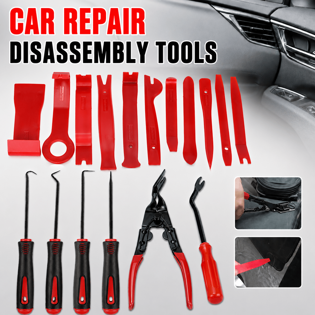 TEMU Automotive Trim Removal Tool Kit, Car Interior Disassembly Tools, Repair And Removal Set, Vehicle Repair And Maintenance, Without Battery