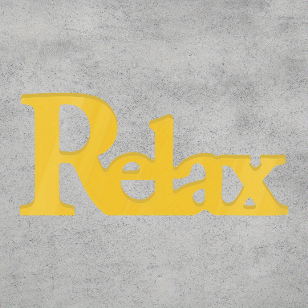 E-shop 1 Stück Putuo Decor "Relax" Gelbe PVC Tischdekoration - Kräftige 3D-Buchstaben, Langlebiges PVC-Material, Farmhaus-Stil für Zuhause, Büro, Café,