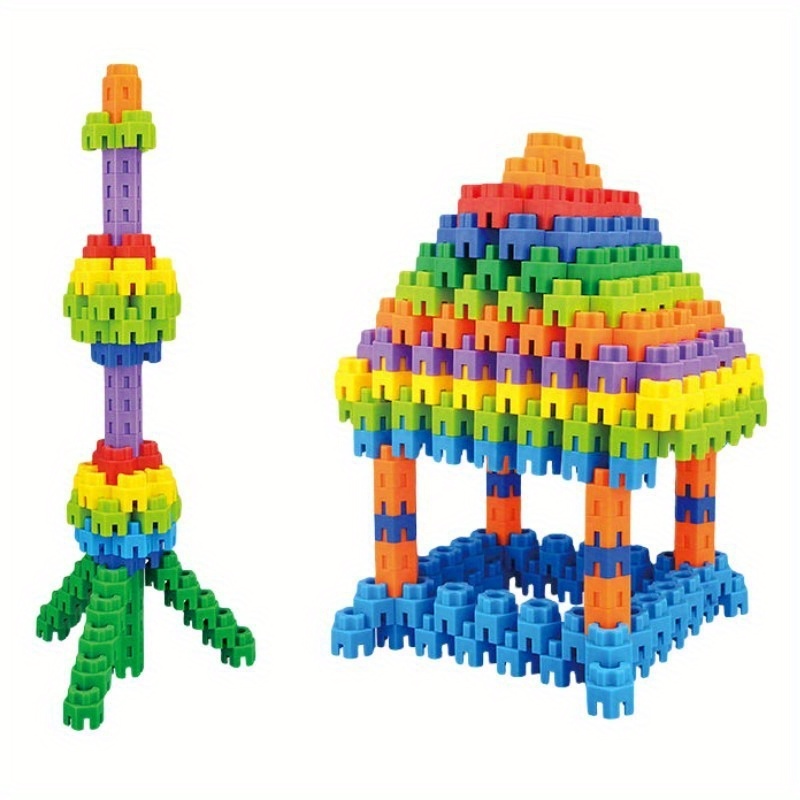 128pcs large size diy interlocking blocks multi color hexagonal blocks large creative chain blocks play childrens creative imagination back to school gifts handmade construction toys details 4