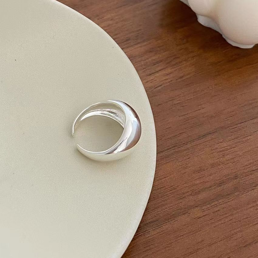 Glossy Arched Open Ring for Daily Wear