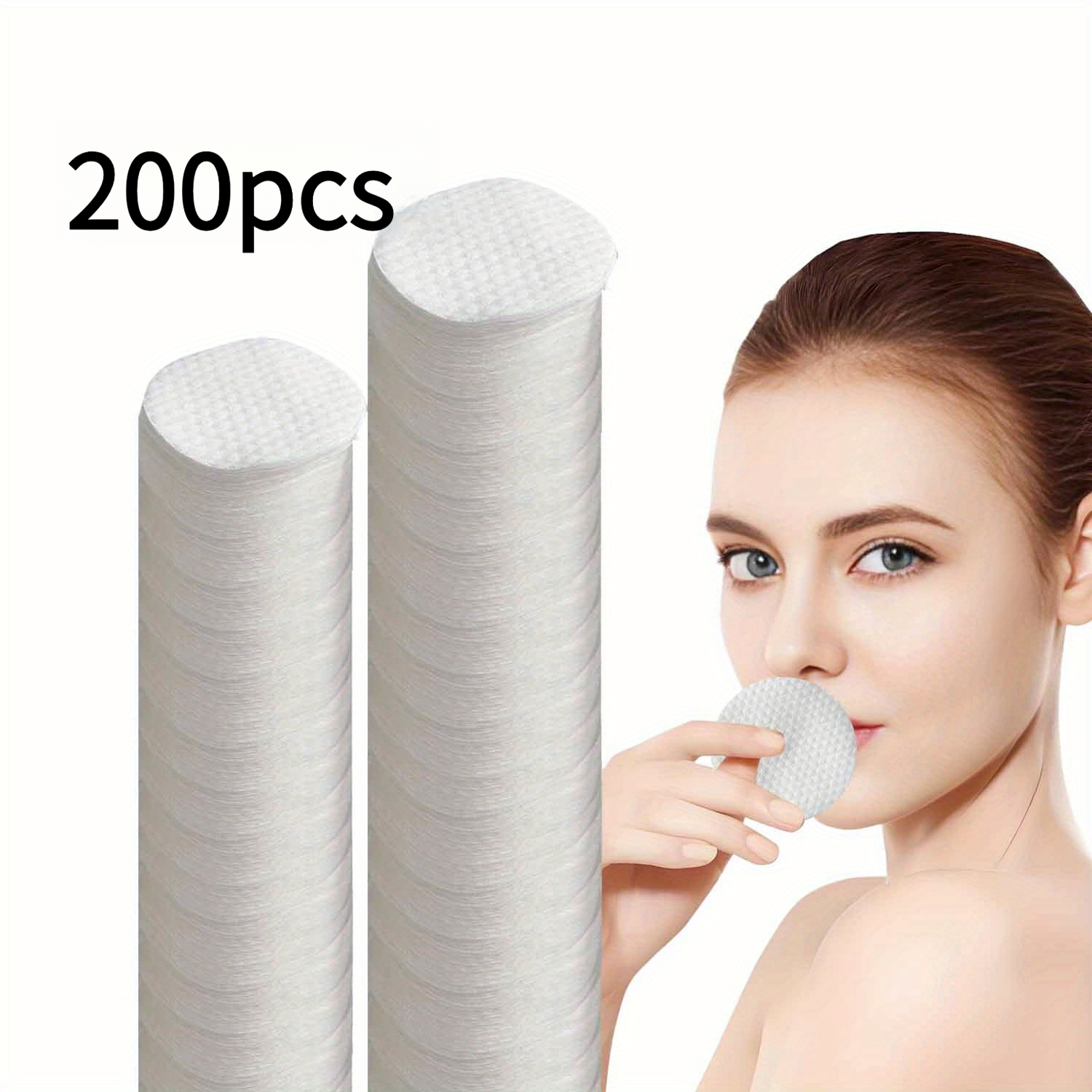 TEMU 200pcs Oval Makeup Remover Pads Highquality Makeup Remover Wipes Hypoallergenic Facial Wipes Suitable For All Light Beige Tones Light Beige